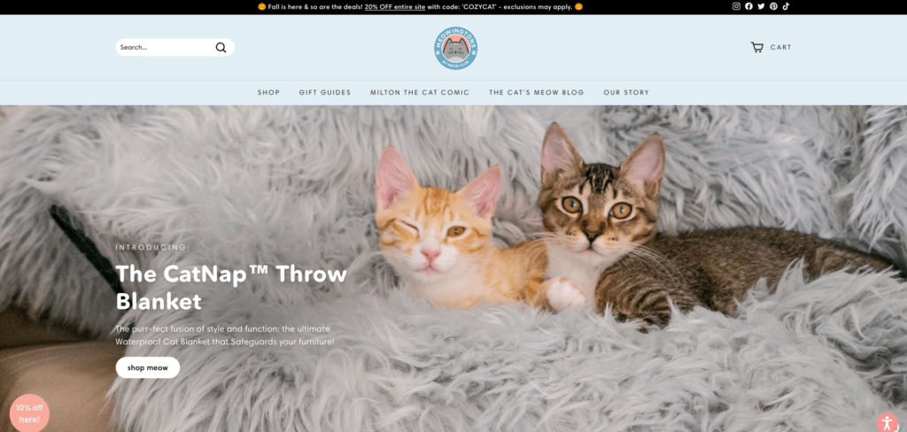 Meowingtons homepage