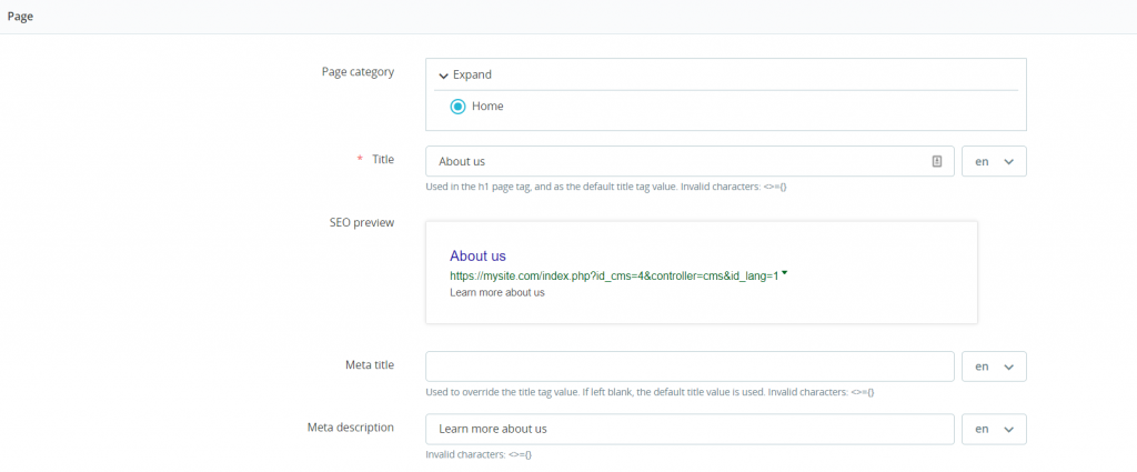 Form containing metadata the user can modify