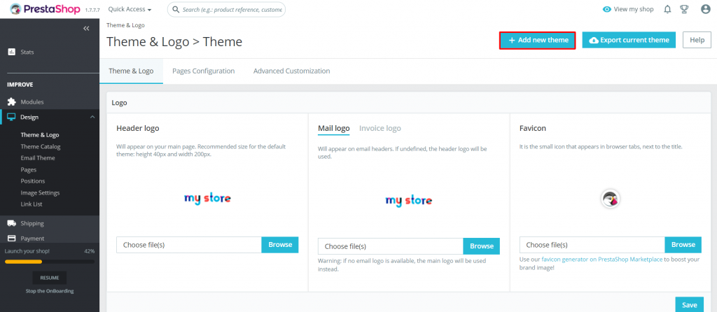 How to upload a third-party theme to PrestaShop