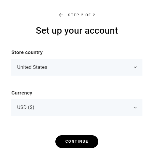 The Set up your account panel when activating eCommerce functionality on Hostinger Website Builder