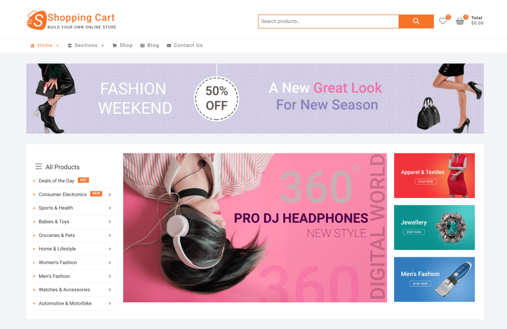 ShoppingCart demo page