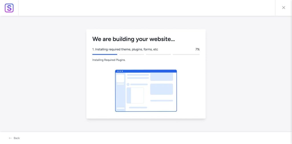 Astra AI builder building a website based on instructions