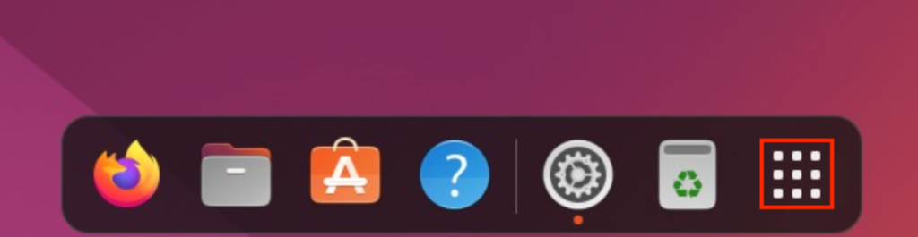 The grid icon on the Ubuntu application launcher