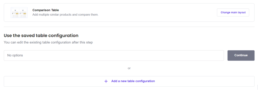 The comparison table display option on Hostinger Amazon Affiliate Connector plugin