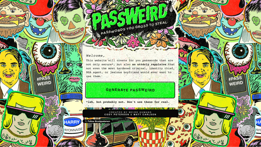 Passweird homepage