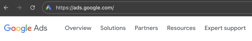 The URL of Google Ads