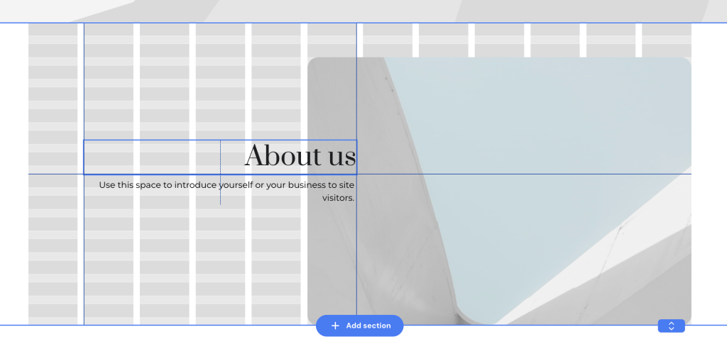 Broken grid layout example using Hostinger Website Builder