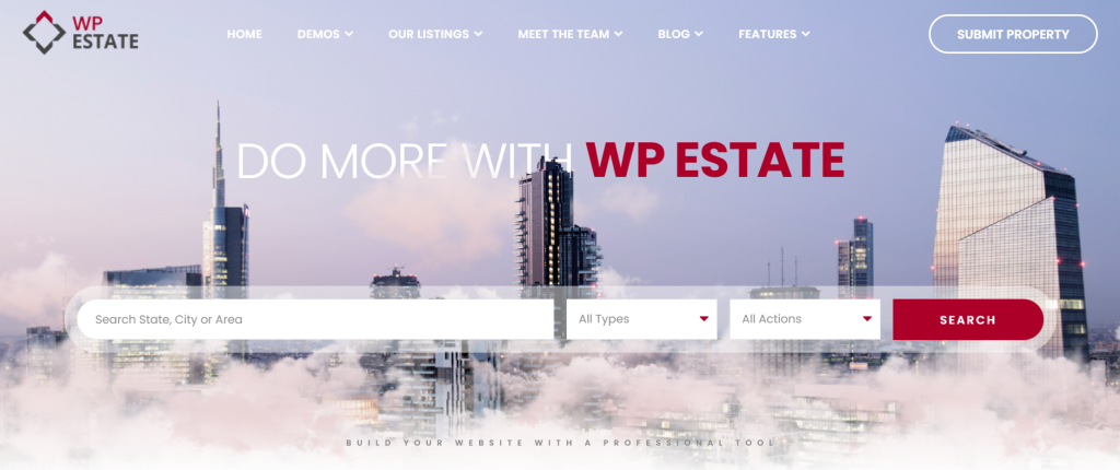 The WP Estate theme's demo page