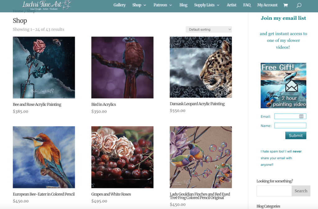 The Lachri Fine Art website