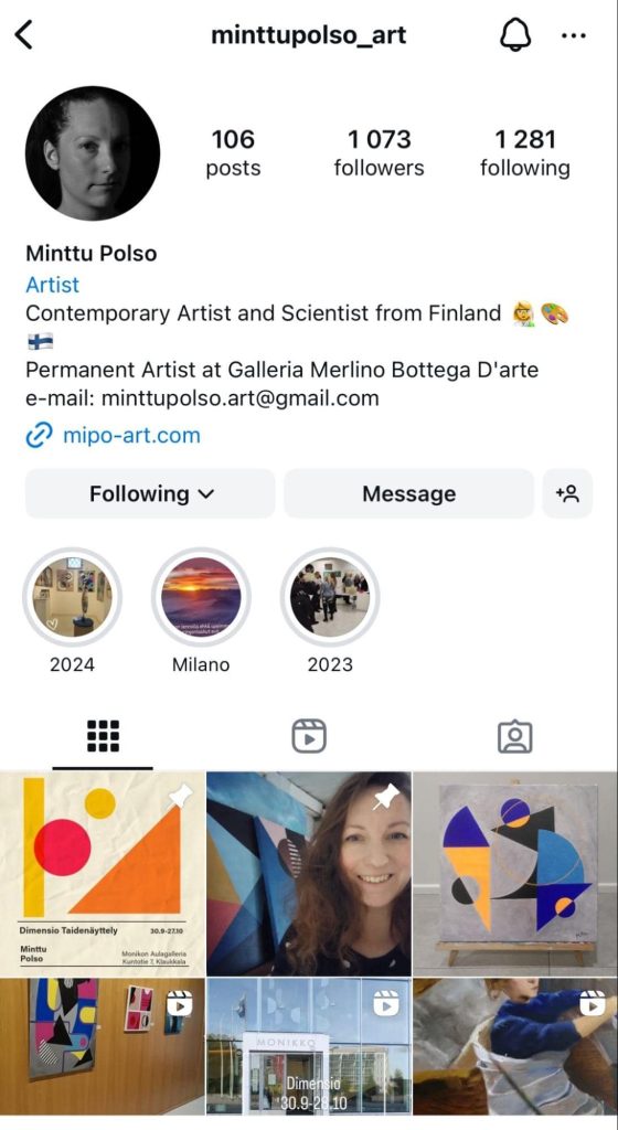 Mintto Polso's art Instagram account