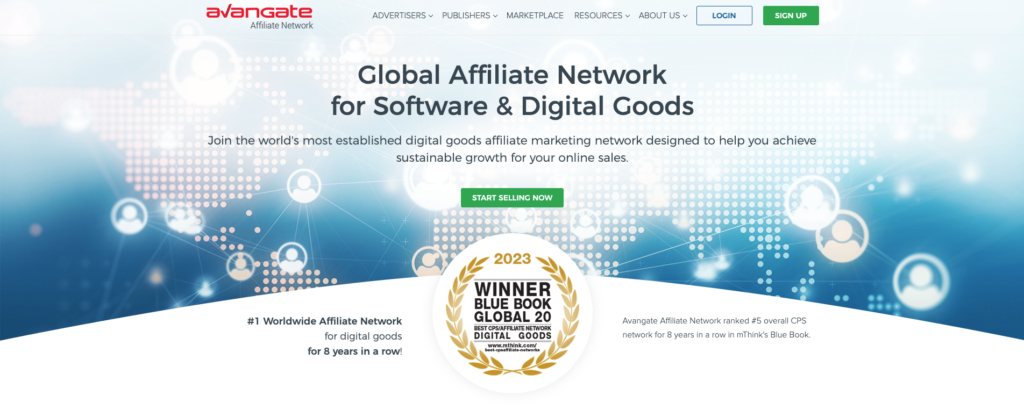 Avangate Affiliate Network homepage