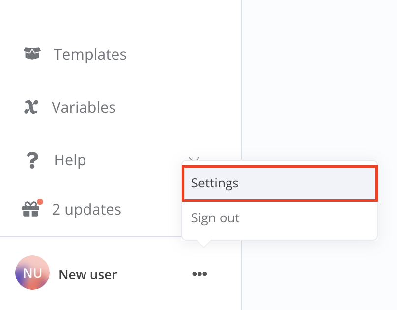 The Settings menu in the n8n dashboard